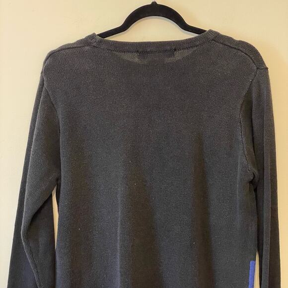 Vintage L Long sleeve ugly Christmas sweater holiday festive snowflake black - Picture 6 of 7